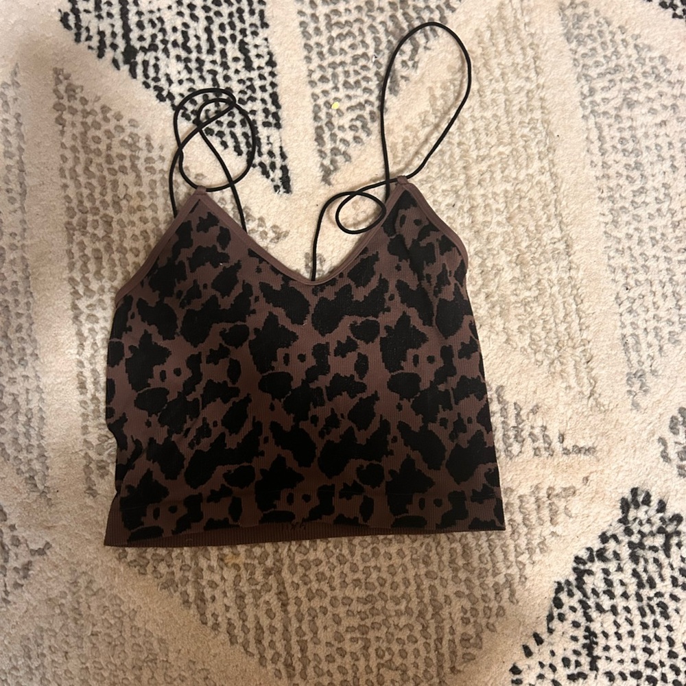 SKY & SPARROW: brown and black tank top